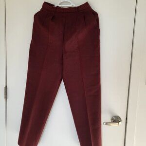 Anne Klein Burgundy 100% wool pants